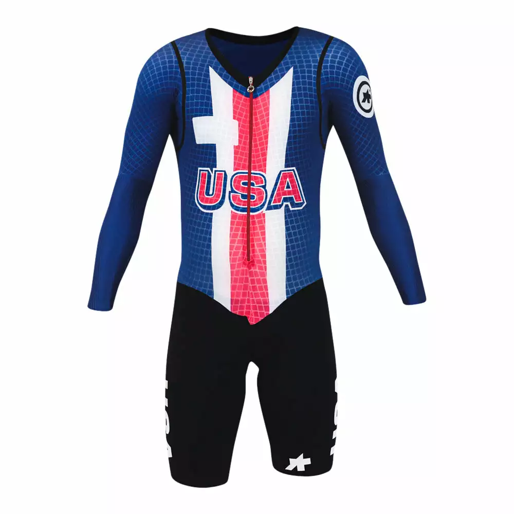 Assos Speedfire LS Lightweight NoPinz Skinsuit - USA Cycling