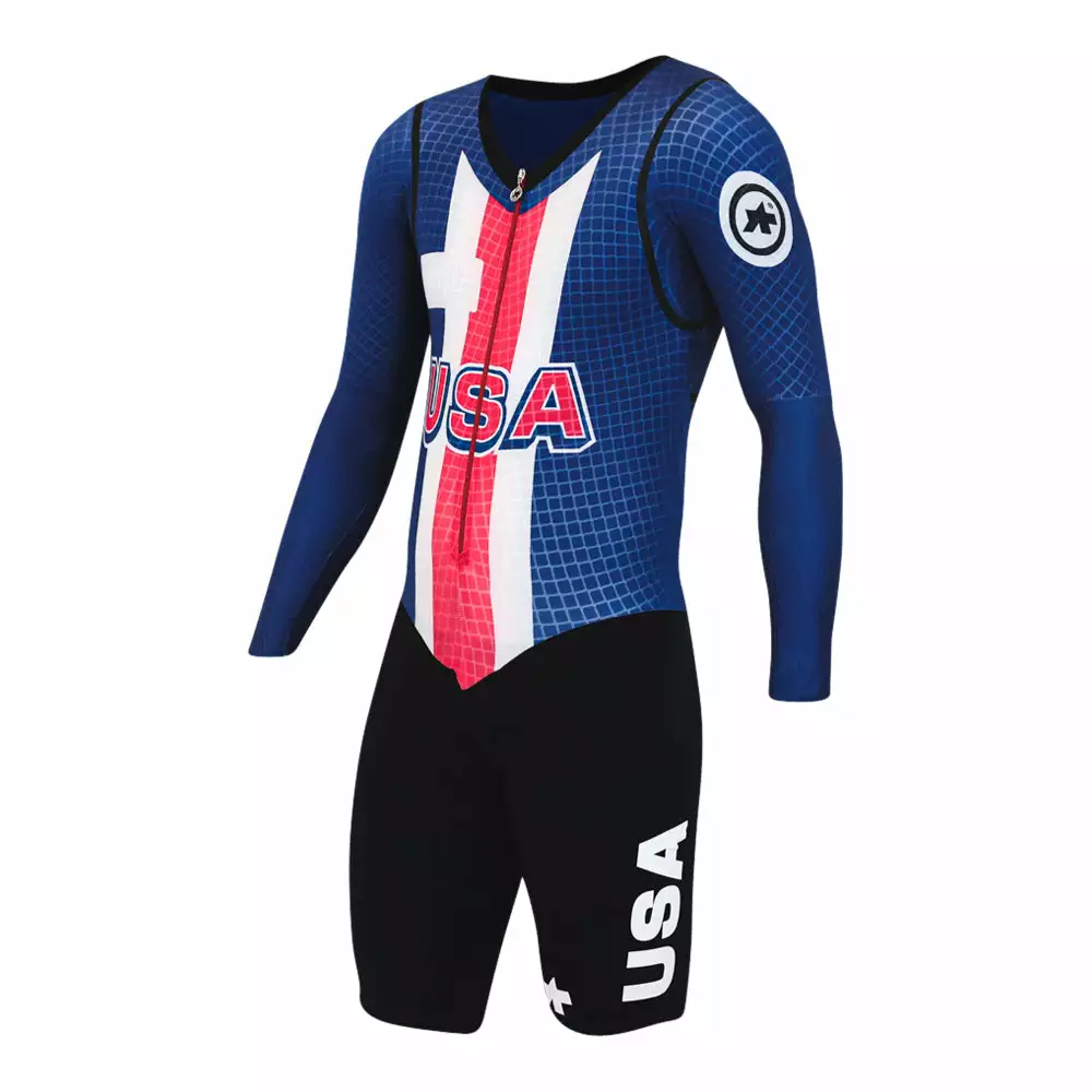 Assos Speedfire LS Lightweight NoPinz Skinsuit - USA Cycling - Billede 2