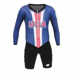 Assos Speedfire LS Lightweight Women NoPinz Double Skinsuit - USA Cycling