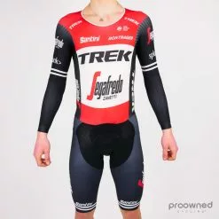Santini LS TT Skinsuit - Red - Trek-Segafredo